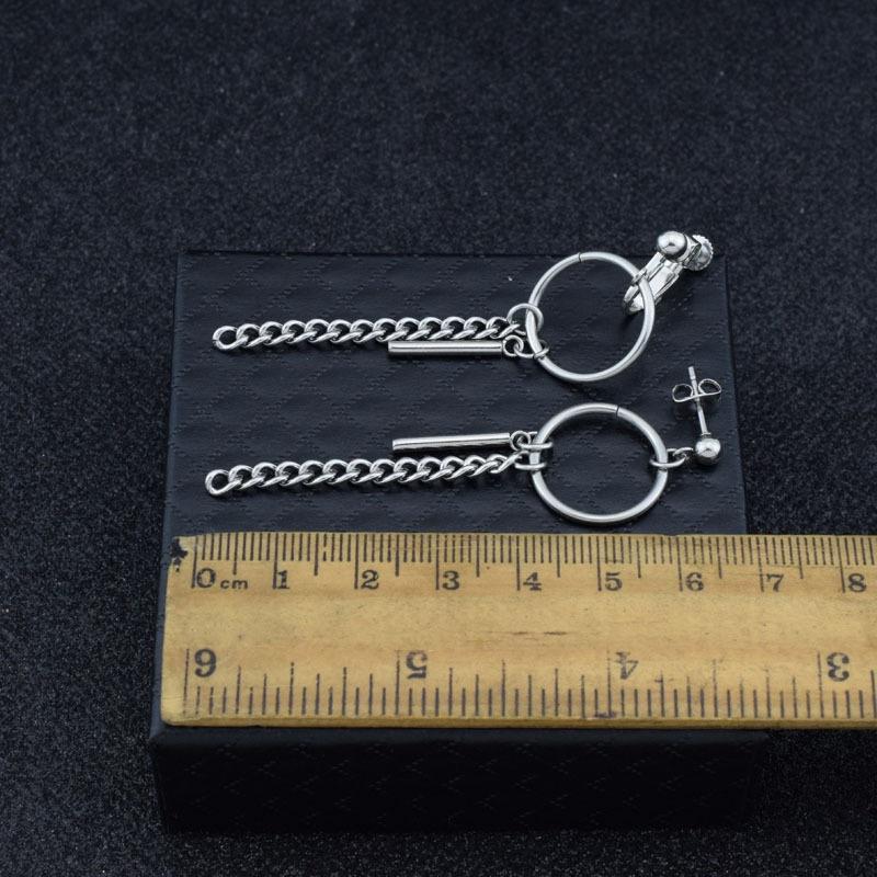 Khuyên tai Nam Nữ đẹp dây xích bông tai idol