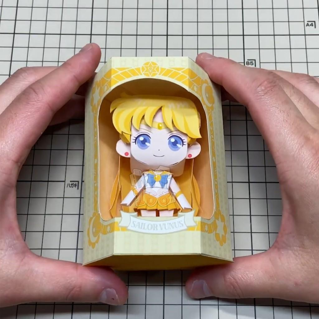 Mô hình giấy Anime Chibi Minako Aino – Thủy Thủ Sao Kim + kit mô hình hộp trang trí