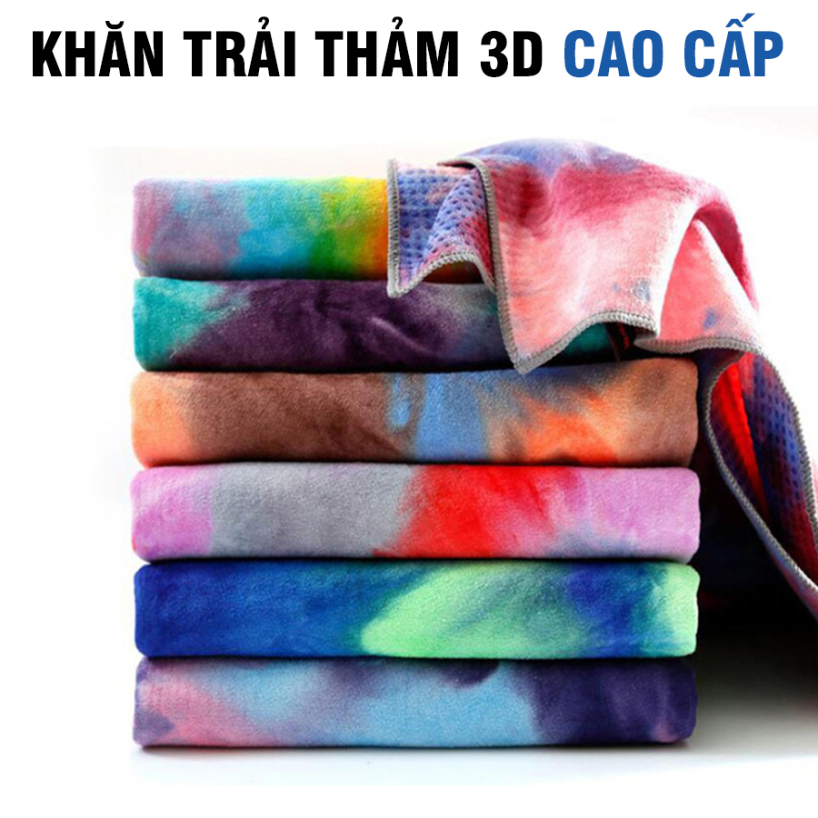 Khăn trải thảm Yoga 3D chính hãng G1 chống trơn trượt với các hạt sillicon