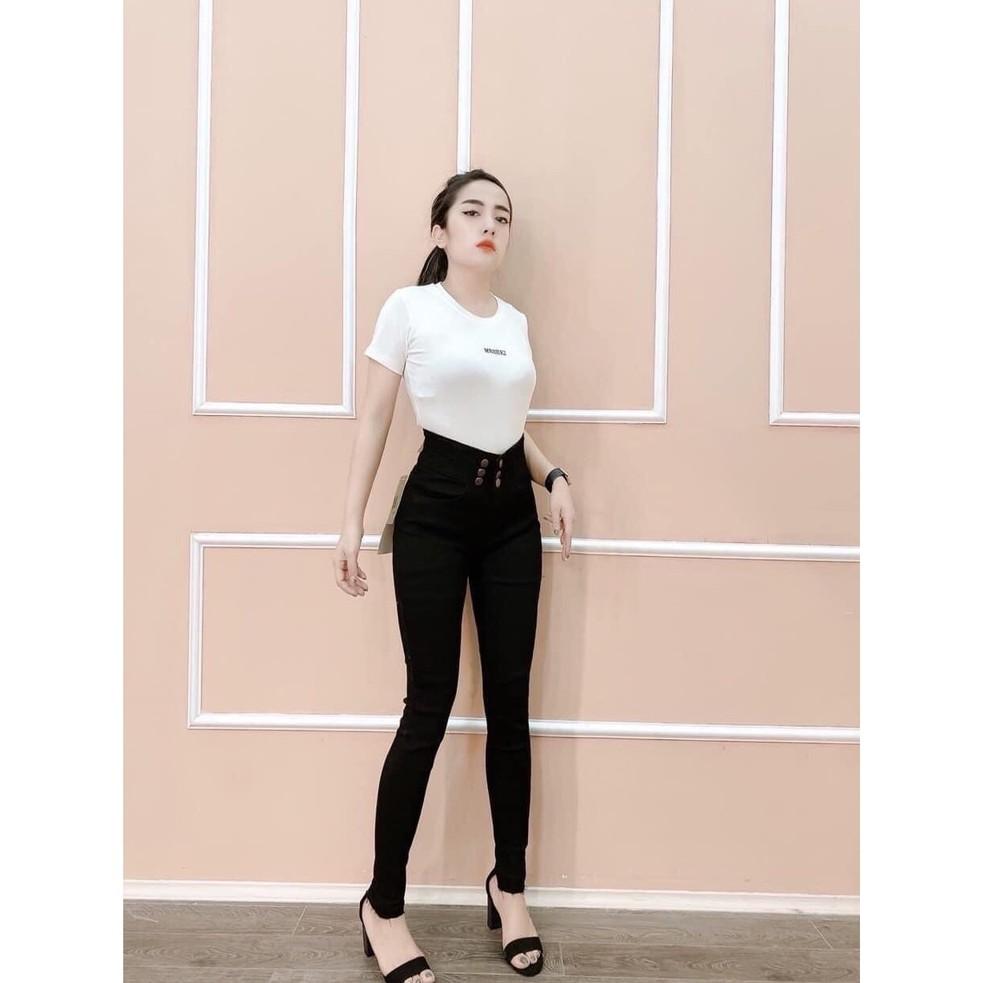 Quần jean nữ MURADFASHION JN, quần bò nữ đen bó chân lưng cao cá tính đẹp cao cấp phong cách thời trang