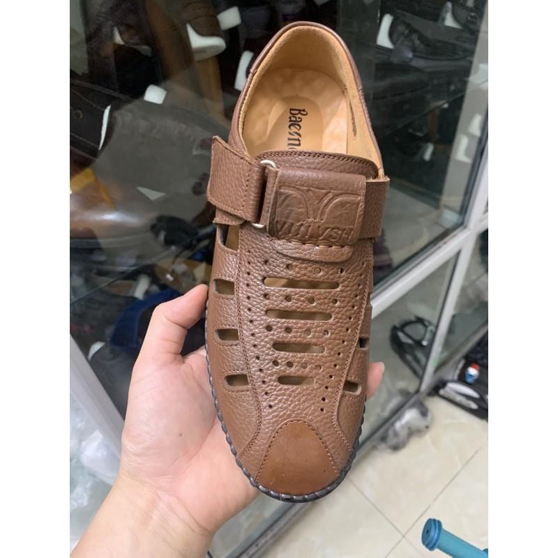 Giầy rọ nam, giầy hè nam đục lỗ Tomshoes da bò thật 100%
