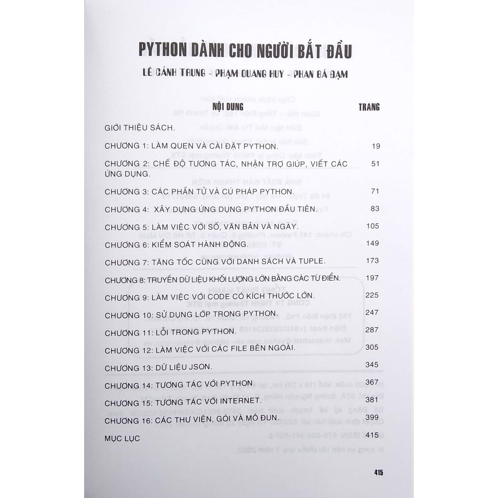 COMBO PYTHON DÀNH CHO NGƯỜI BẮT ĐẦU + LẬP TRÌNH CƠ BẢN - TỰ HỌC PYTHON BẰNG HÌNH ẢNH + KỸ THUẬT LẬP TRÌNH PYTHON NÂNG CAO (BỘ 3 CUỐN)