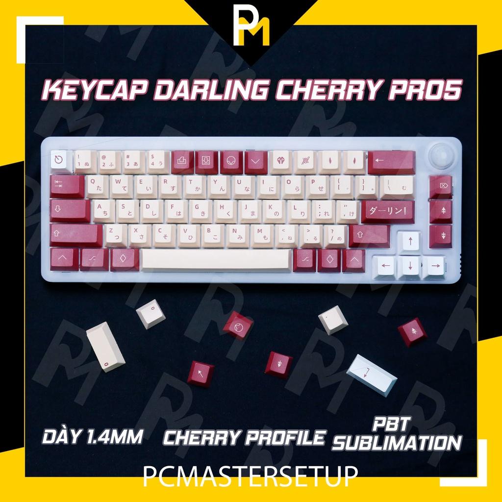 Keycap pbt Darling Song Ngữ Cherry profile in 5 mặt chuyển nhiệt cao cấp 129 phím