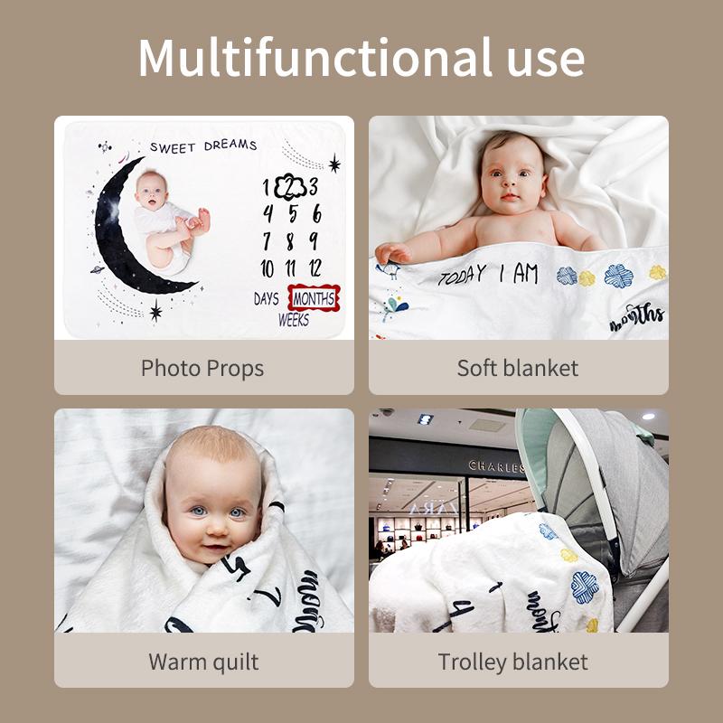 Cho Bé Hàng Tháng Cột Mốc Chăn Bé Trai Và Bé Gái, Unisex Tháng Chăn Ủ Cho Bé Sơ Sinh Vòi Sen, bé Biểu Đồ Phát Triển Hàng Tháng Chăn