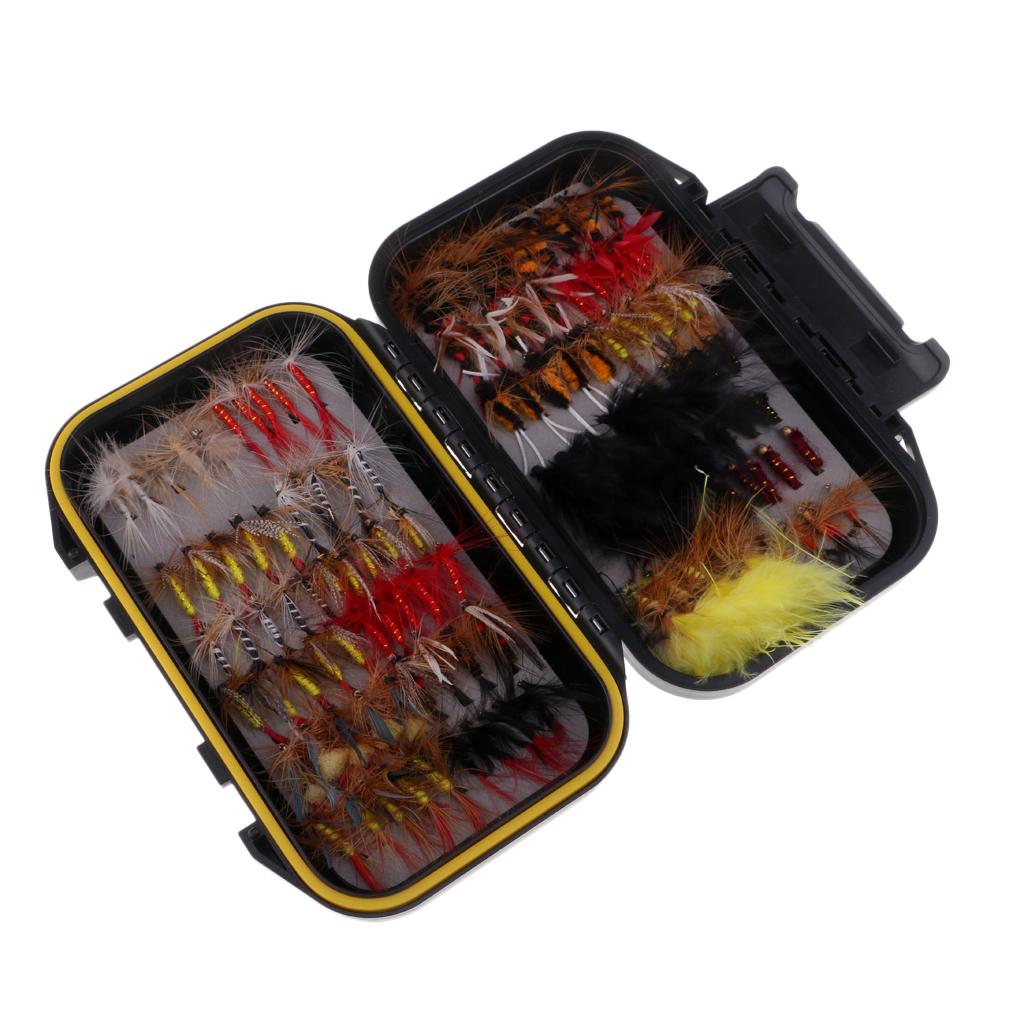 100pcs Hook Bait Lure Lifelike Dragonfly Insects Wet / Dry Fly Fishing Flies