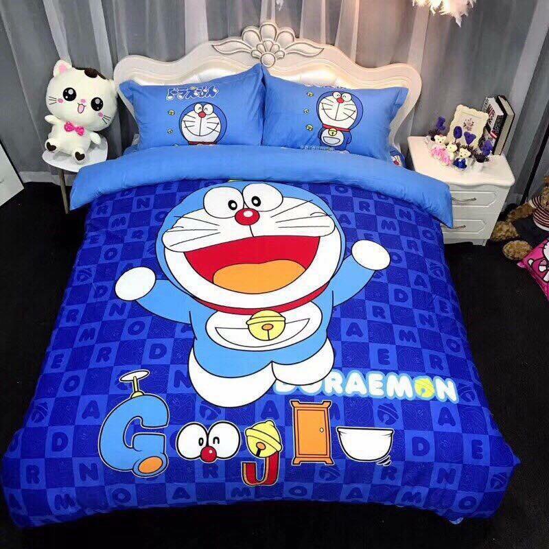BỘ CHĂN GA COTTON HỌA TIẾT HOẠT HÌNH DOREMON