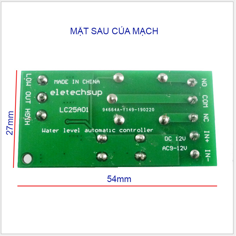 Module mạch công tắc cảm biến mực nước với 2 mức cao và thấp LC25A01-10A