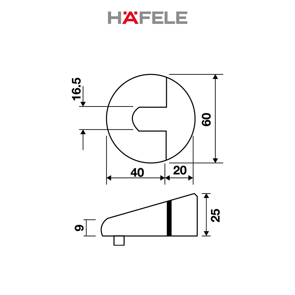 Chặn Cửa Kẽm Mạ Nikel Mờ Hafele - 489.70.260 (Hàng chính hãng)