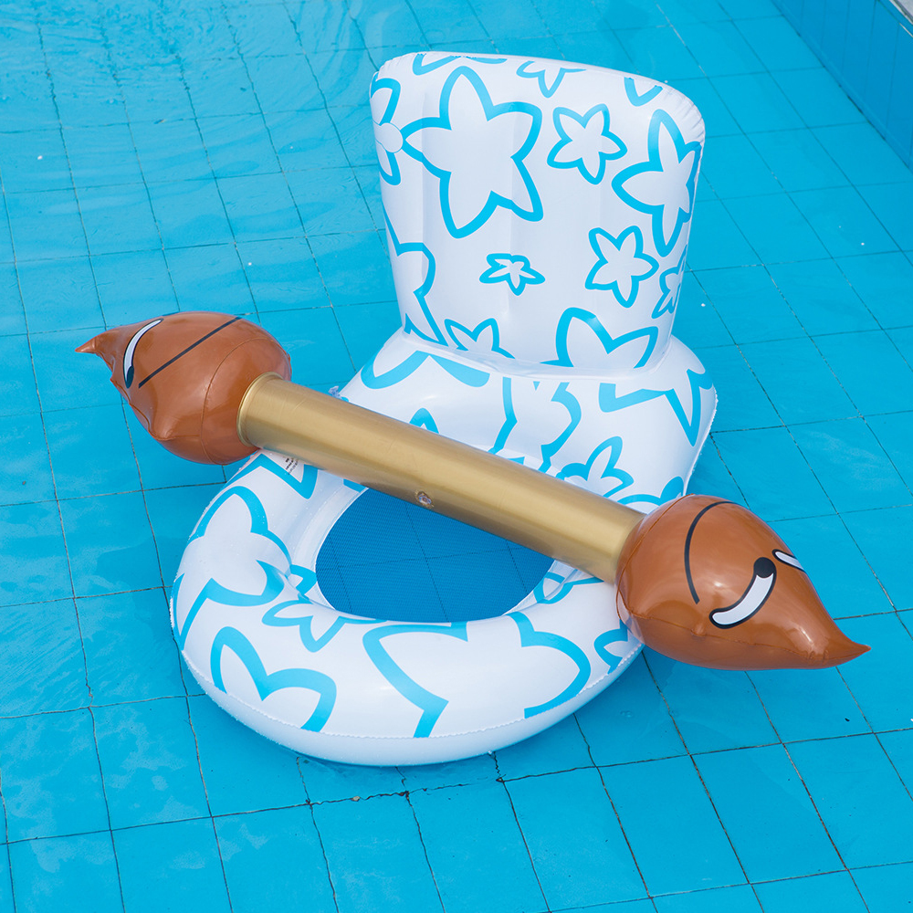 Phao vòng tròn bơm hơi di động cho bé có tựa lưng và phụ kiện dễ thương