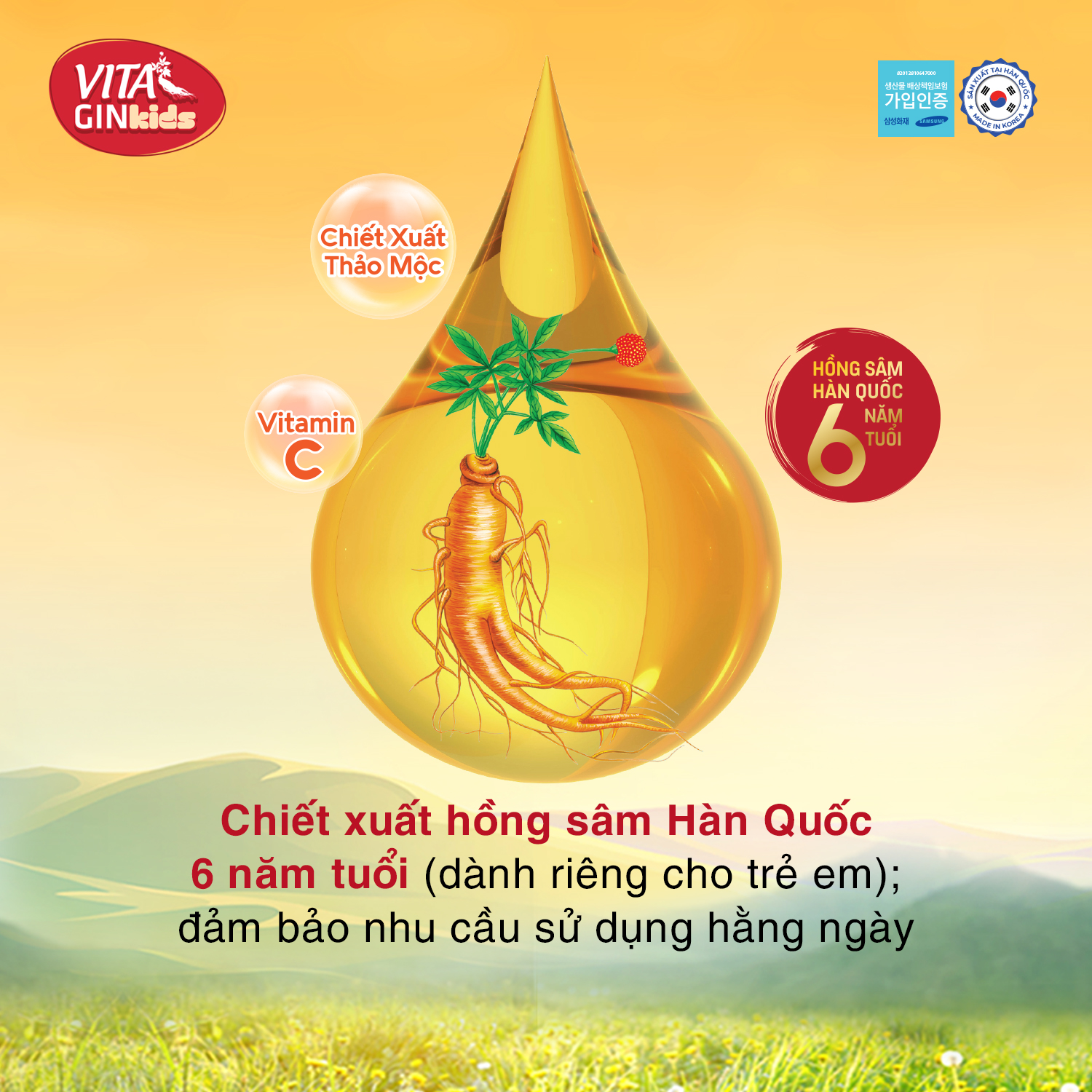 Nước Hồng Sâm Trái Cây Trẻ Em Vital Gin Kids (100ml)