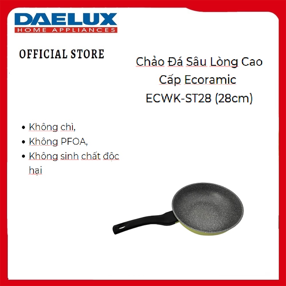 Chảo Đá Sâu Lòng Cao Cấp Ecoramic ECWK-ST28 (28cm)