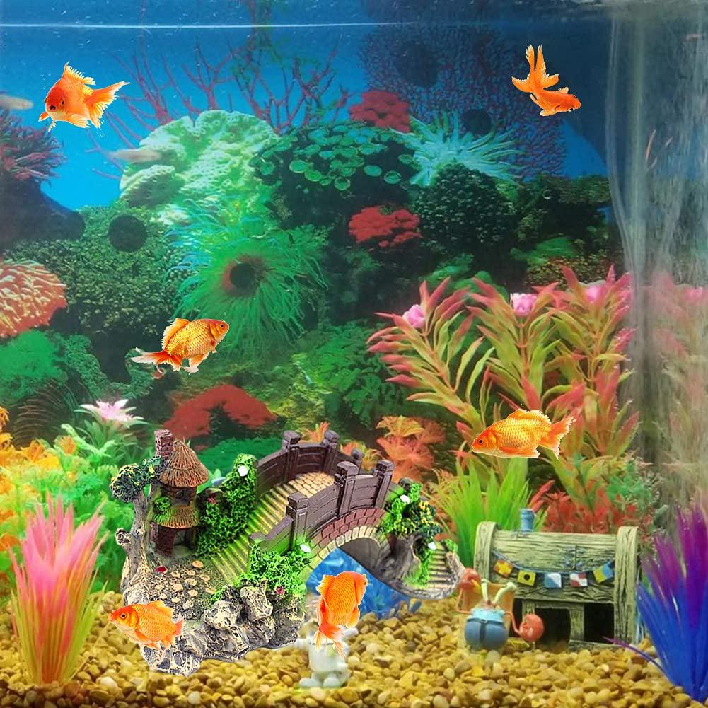 Trang trí hồ cá, trang trí cảnh quan cầu nhựa cá Cá trang trí trang trí cảnh quan cho cá, tôm, hồ cá, sân thượng, ao cá