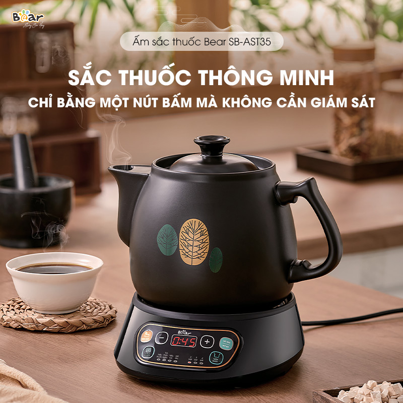 Ấm sắc thuốc Bear SB-AST35 Bản Tiếng Việt hàng chính hãng