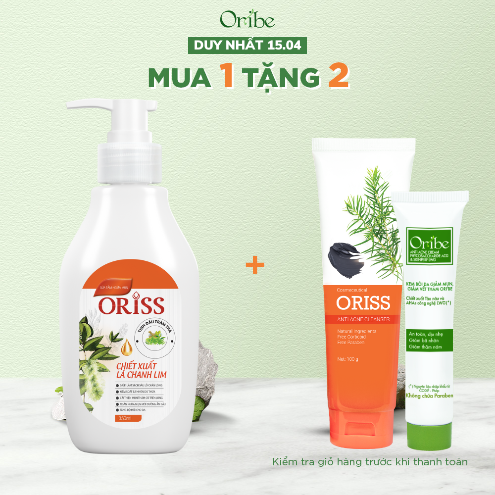 [HÀNG MỚI VỀ] Sữa Tắm Khỏi Mụn Lưng Oriss Giảm Thâm Mụn, Viêm Nang Lông Chai 300ml