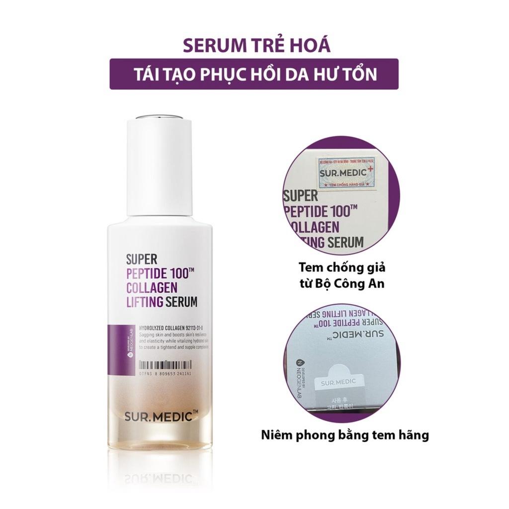 Tinh Chất Serum Sur Medic Super Peptide 100tm Collagen Lifting Serum Trẻ Hoá Da 50ml