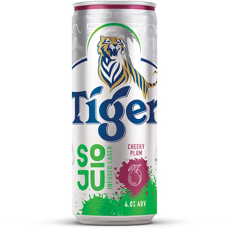 Thùng 20 Lon Bia Tiger Soju Infused Lager Cheeky Plum (vị Soju Mận) 330ml