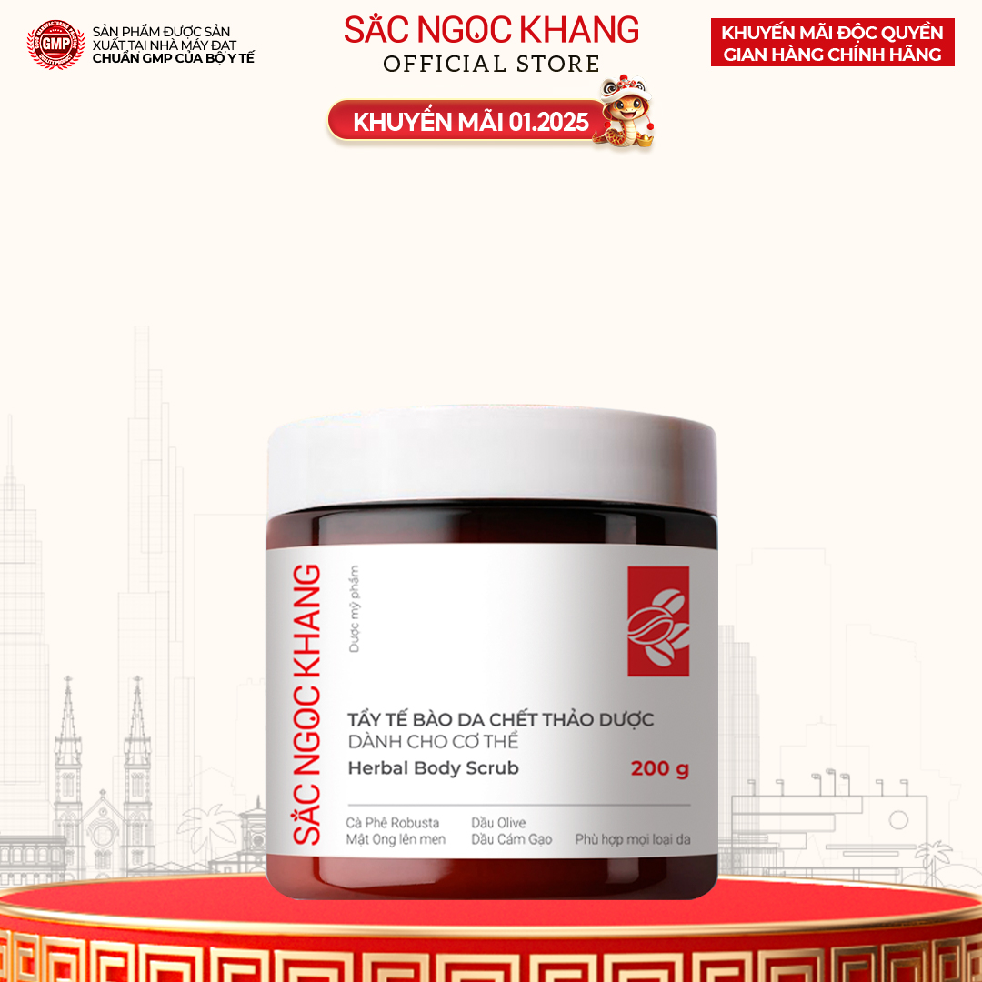 Tẩy Tế Bào Da Chết Thảo Dược Dành Cho Cơ Thể Sắc Ngọc Khang Hũ 200G