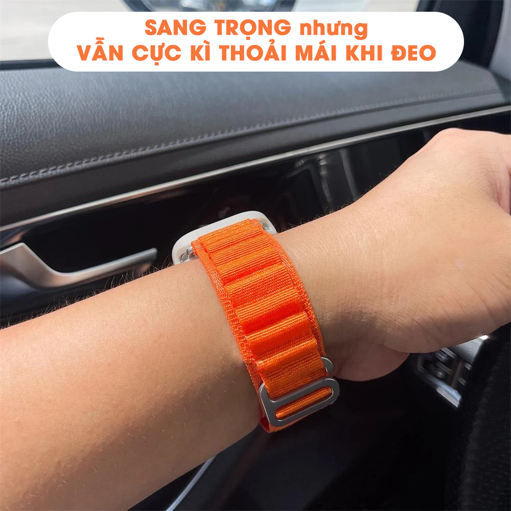 Dây đeo đồng hồ sợi vải sang trọng mềm mại dành cho Apple Watch 49mm 44mm 40mm 45mm 41mm 42mm 38mm 49 44 45 mm Ultra 8 7 6 3 se 8 Handtown - Hàng chính hãng