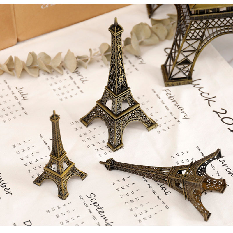 Mô hình Tháp Eiffel 3D bằng kim loại 25cm decor để bàn làm việc đẹp - Mô hình trang trí, Đồ decor kệ tủ phòng khách và quà tặng bạn bè