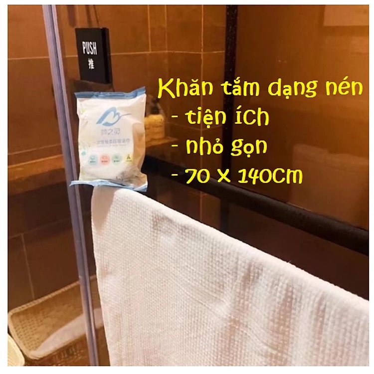 Combo 5 Khăn Tắm Nén Bằng Cotton Tiện Lợi Dùng Một Lần 70*140 cm - Khăn Nén Du Lịch - Khăn Nén Spa