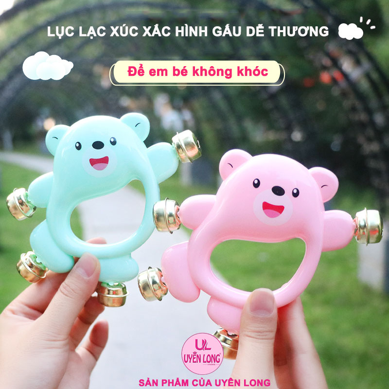 Lục Lạc, Xúc Xắc Có Chuông Cầm Tay Hình Gấu Dễ Thương Cho Bé Sơ Sinh Từ 0-3 Tuổi, Để Em Bé Của Bạn Không Khóc