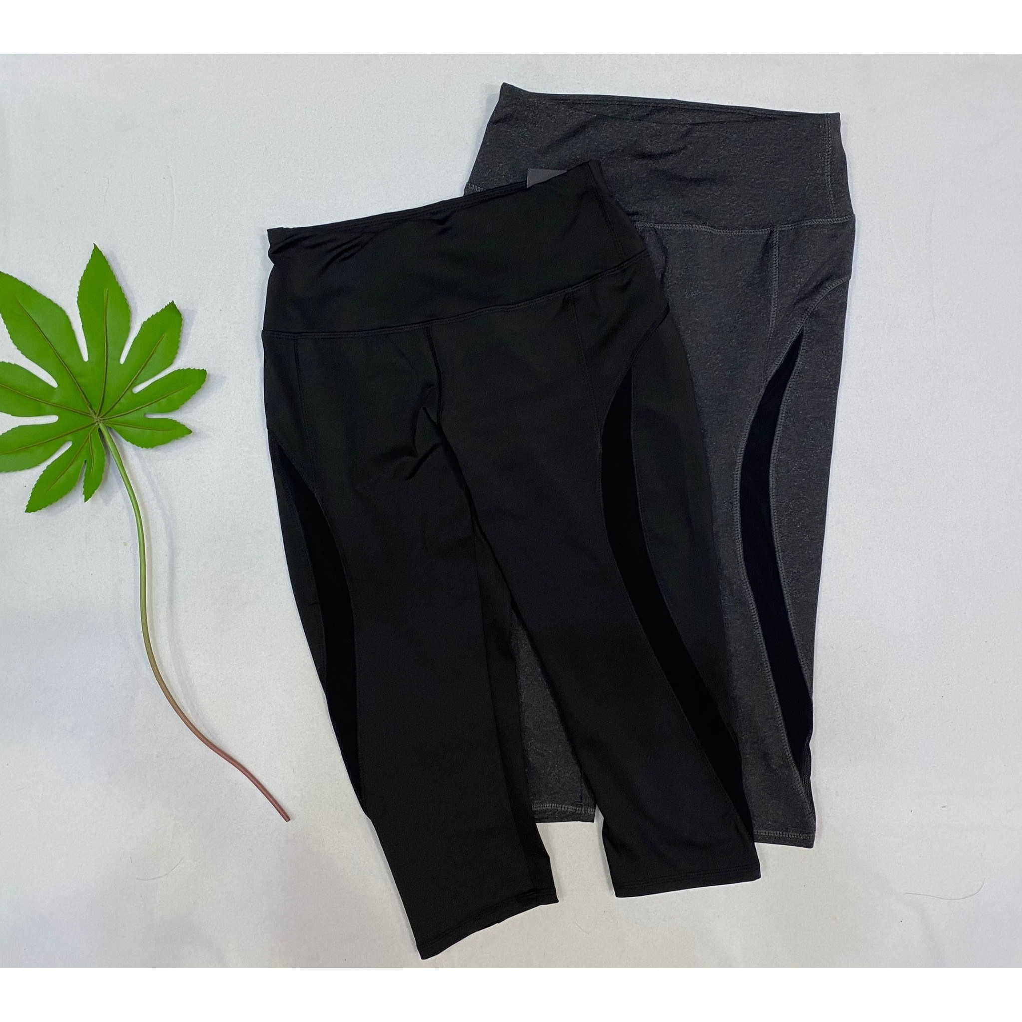 Bộ 2 quần lửng legging nữ thể thao vải thun lạnh co dãn 4 chiều
