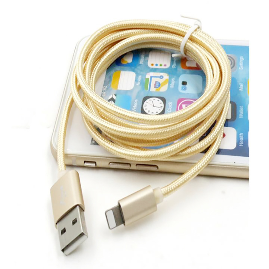 Cáp sạc bọc dù Lightning eData dài 1m cho iPhone/iPad - chống gãy, chống đứt - Hàng Chính Hãng