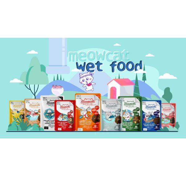 Thùng Pate Mèo Meowcat Mix Vị (12-24 -48 gói) - Gói 70G