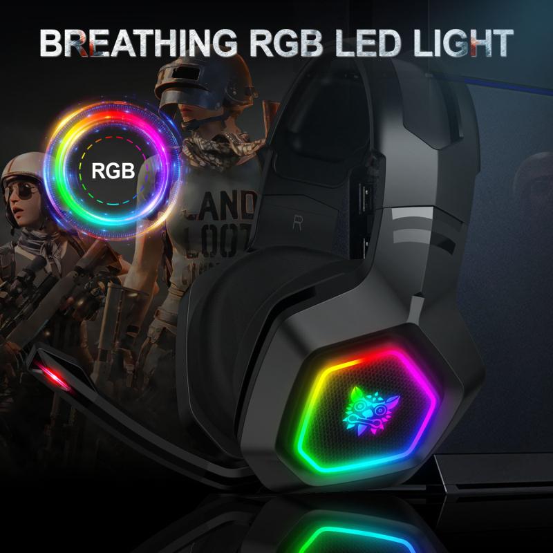 RGB LED Gaming Tai Nghe Cho Máy Tính PS4 PS5 Trên Tai Game Thủ Tai Nghe Có Micro Chống Ồn Điện Thoại Máy Tính Chơi Game Mũ Bảo Hiểm