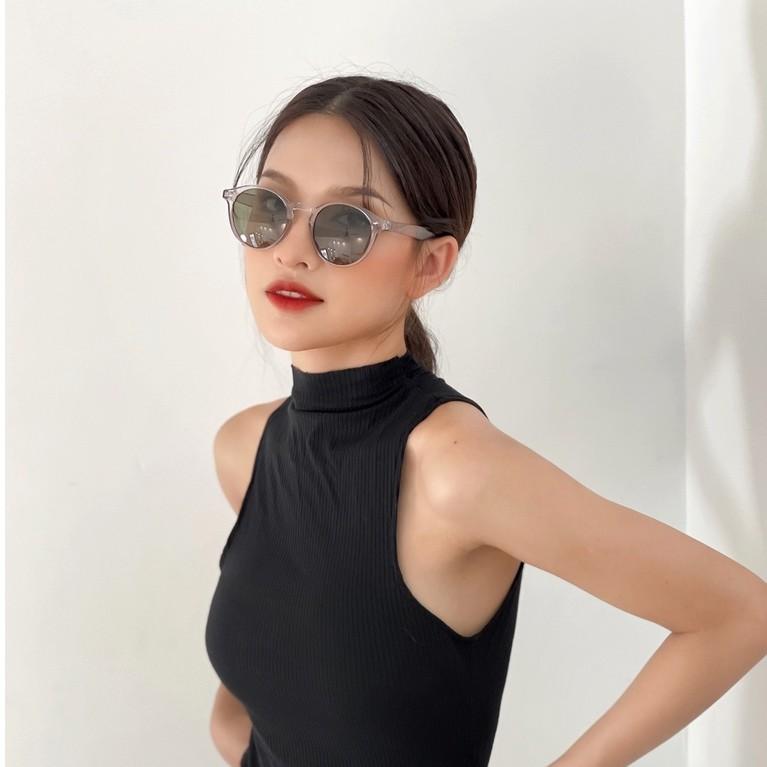 Kính mát nam nữ Lilyeyewear mắt tròn thời trang chống UV400 thiết kế họa tiết độc đáo R0007