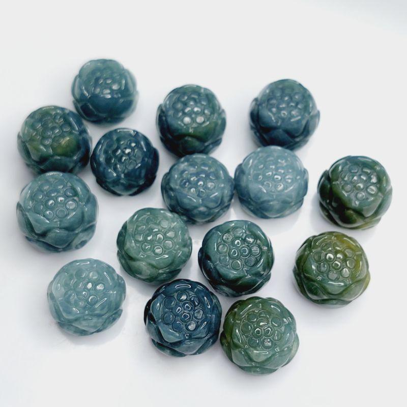 Hoa sen xỏ vòng tay, mặt dây Lam Ngọc A chuẩn thiên nhiên UPCARA