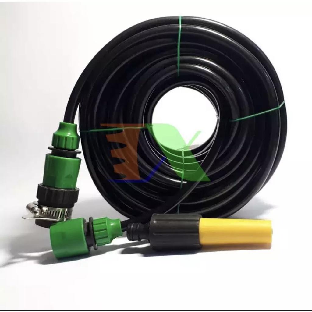 Bộ vòi xịt nước Tưới cây, Rửa xe + Phụ kiện + 15m dây, Vòi nhựa phun thẳng đa năng nhiều chế độ