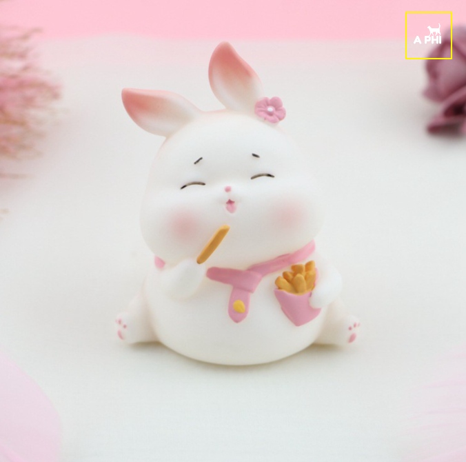 Mô hình thỏ bunny chảnh chọe đáng yêu để bàn trang trí