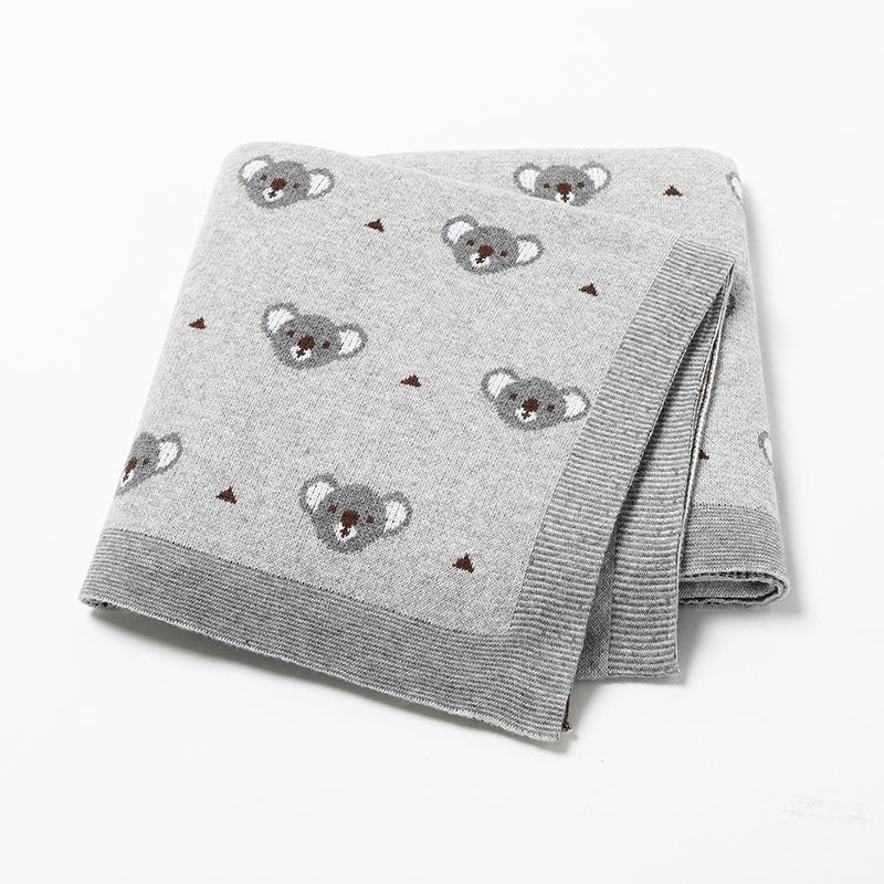 Chăn Cho Bé Hoạt Hình Dễ Thương Koala Trẻ Sơ Sinh Trẻ Em Sofa Kẻ Sọc Chăn Ga Gối Vỏ Chăn Cotton Đan Sơ Sinh Bé Gái Bé Trai Xe Đẩy Mềm Đầm Bọc