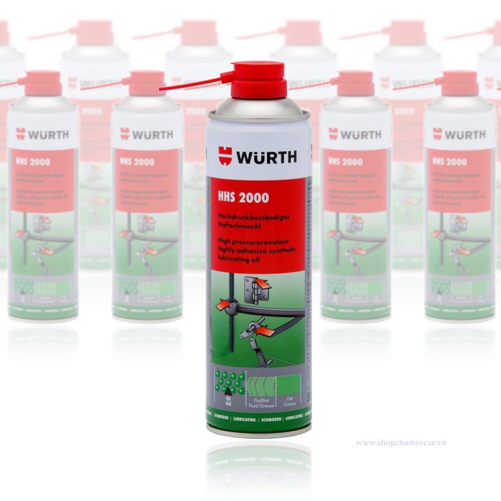 Mỡ Bò Nước Bôi Trơn Chịu Nhiệt Wurth HHS 2000 (500ml) | TriTin