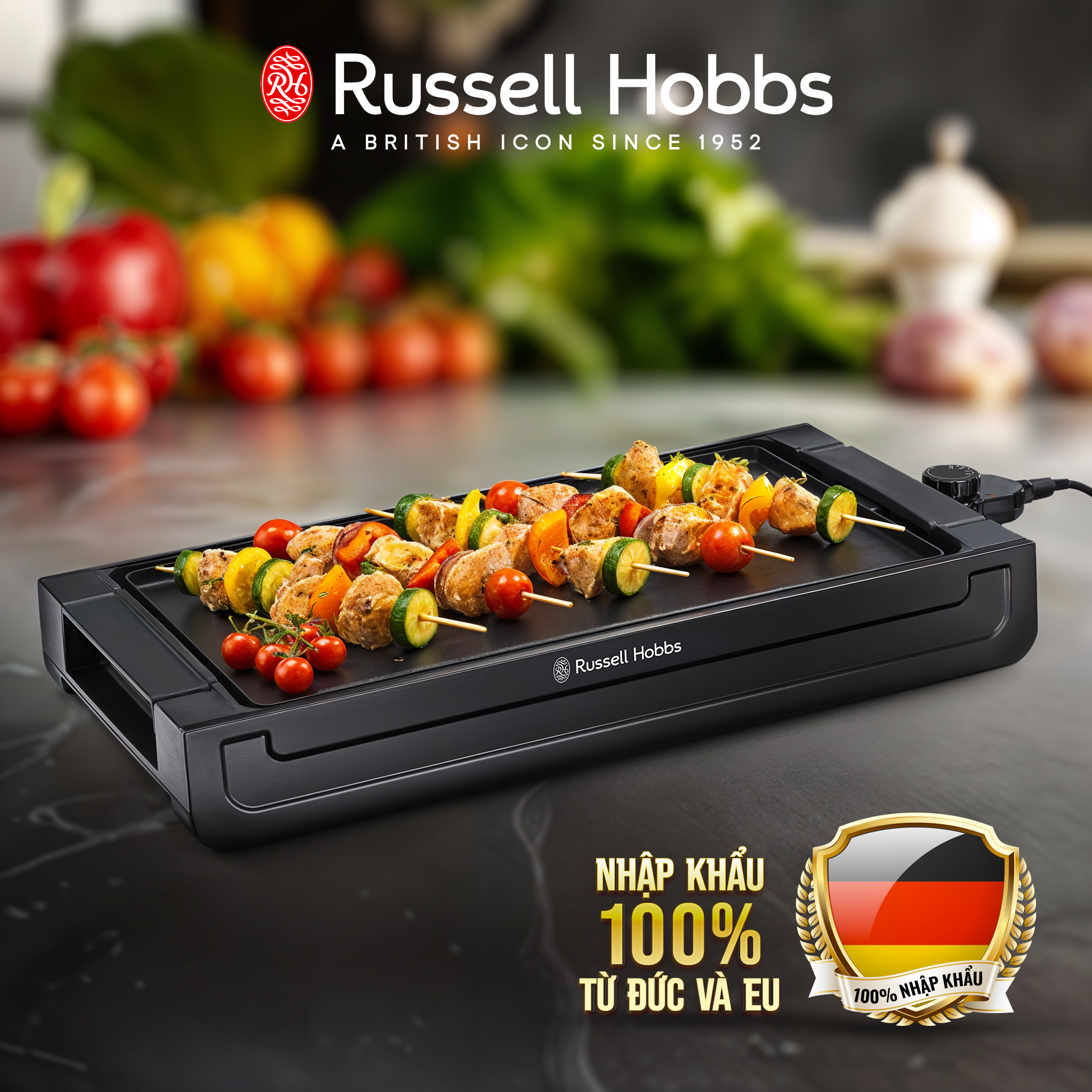 Bếp Nướng Điện Russell Hobbs 22550-56 Fiesta - Hàng Chính Hãng Nhập Khẩu Đức &amp; EU