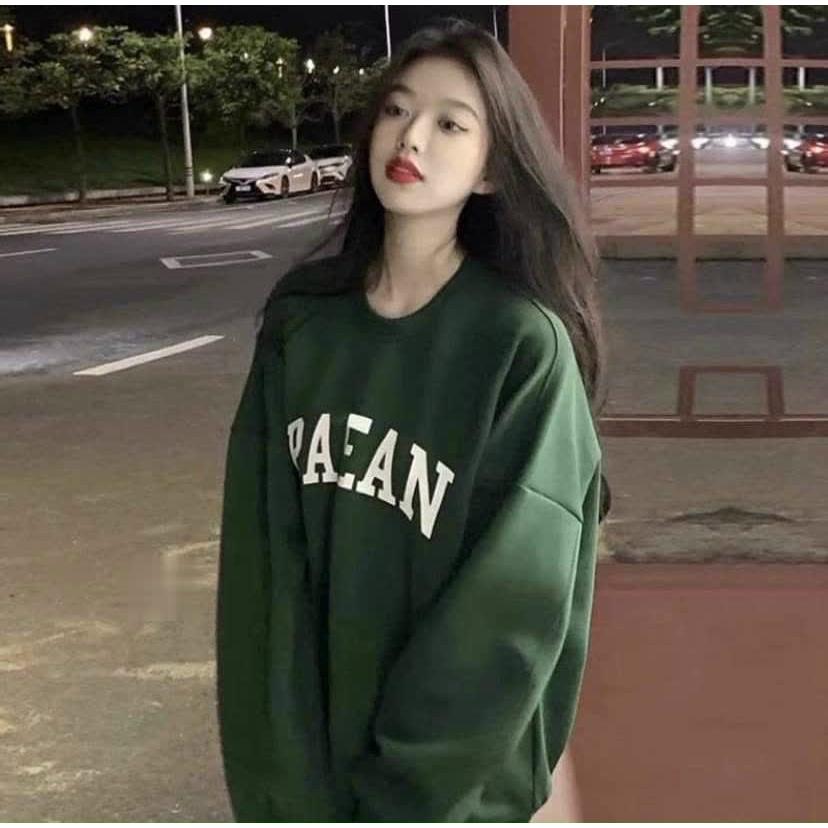 Áo Hoodie Form Rộng Vải Nỉ Lót Bông Dày Dặn Thêu PAEAN Unisex Nữ Thời Trang Dạo Phố