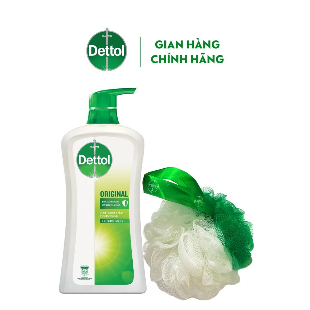 [Mã FMCGDET52 giảm 8% đơn 250k] [Hộp quà tặng kèm bông tắm] Sữa tắm Dettol kháng khuẩn – Chai 950g