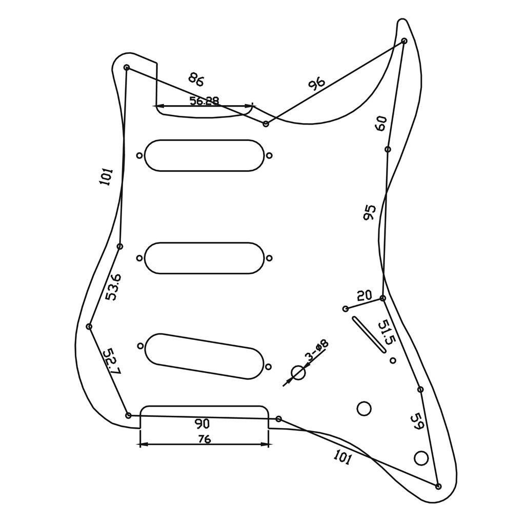 3ply Pickguard 11 Lỗ Đàn Guitar Scratchplate cho Guitar Điện SSS-Quốc Tế