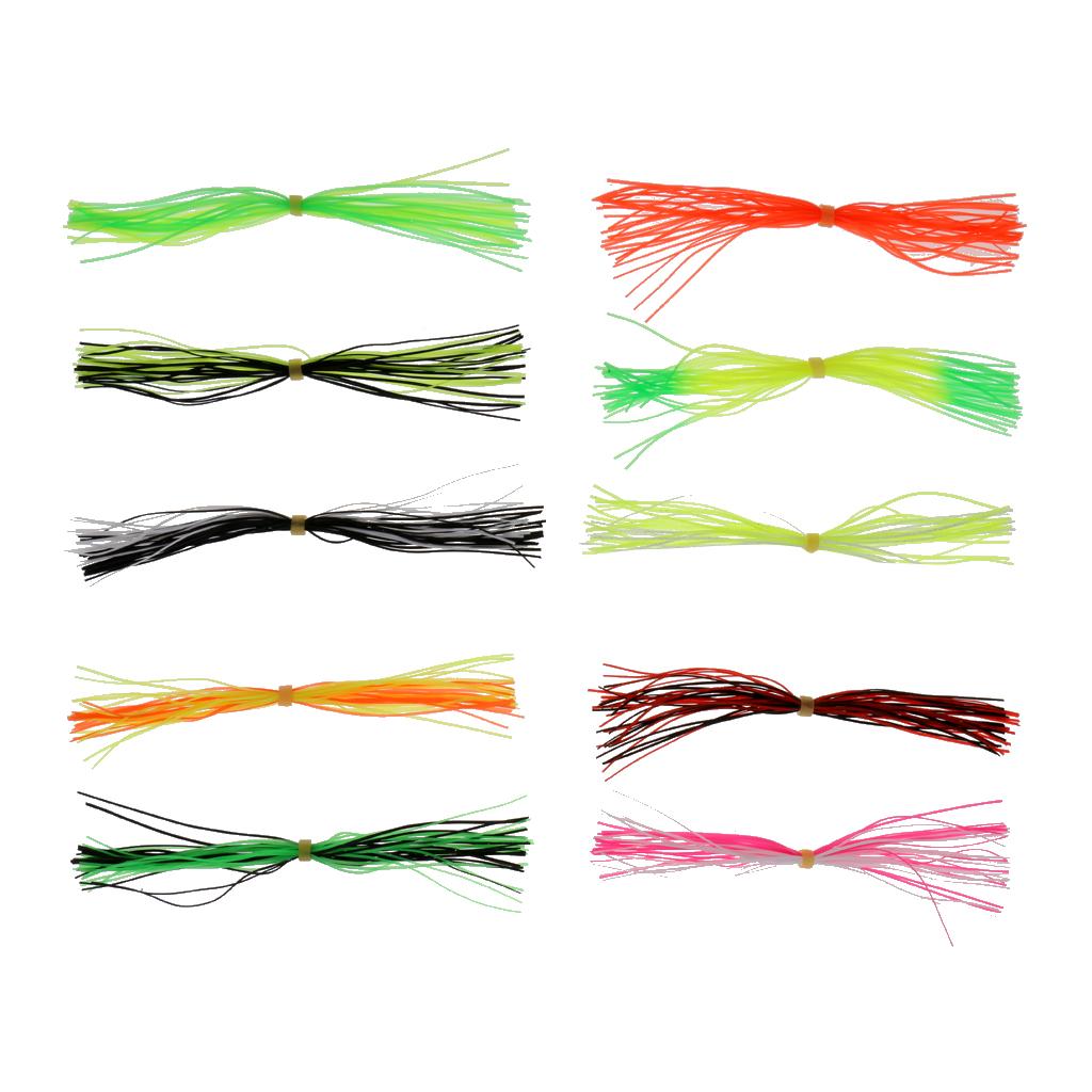 10 Pcs Bundles Fly Tying Threads Skirts for Fishing Flies Lure Beard Making