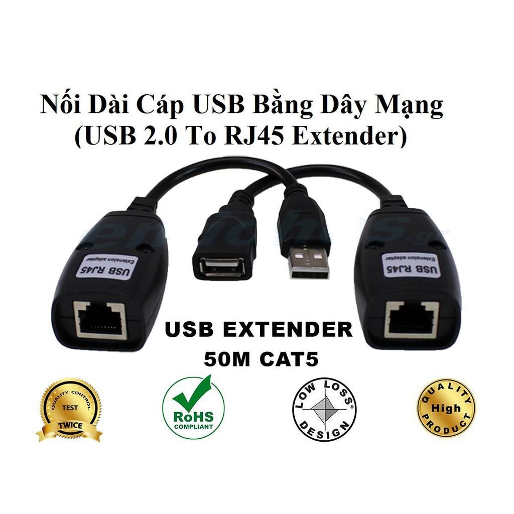 Bộ Nối Dài Cáp USB bằng Dây LAN 50m