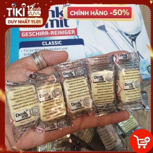 [Hàng Nhập khẩu Đức] Viên Rửa Chén Bát Denkmit Geschirr Reiniger Tabs nhập khẩu Đức - Combo 10 Viên dành cho máy rửa bát