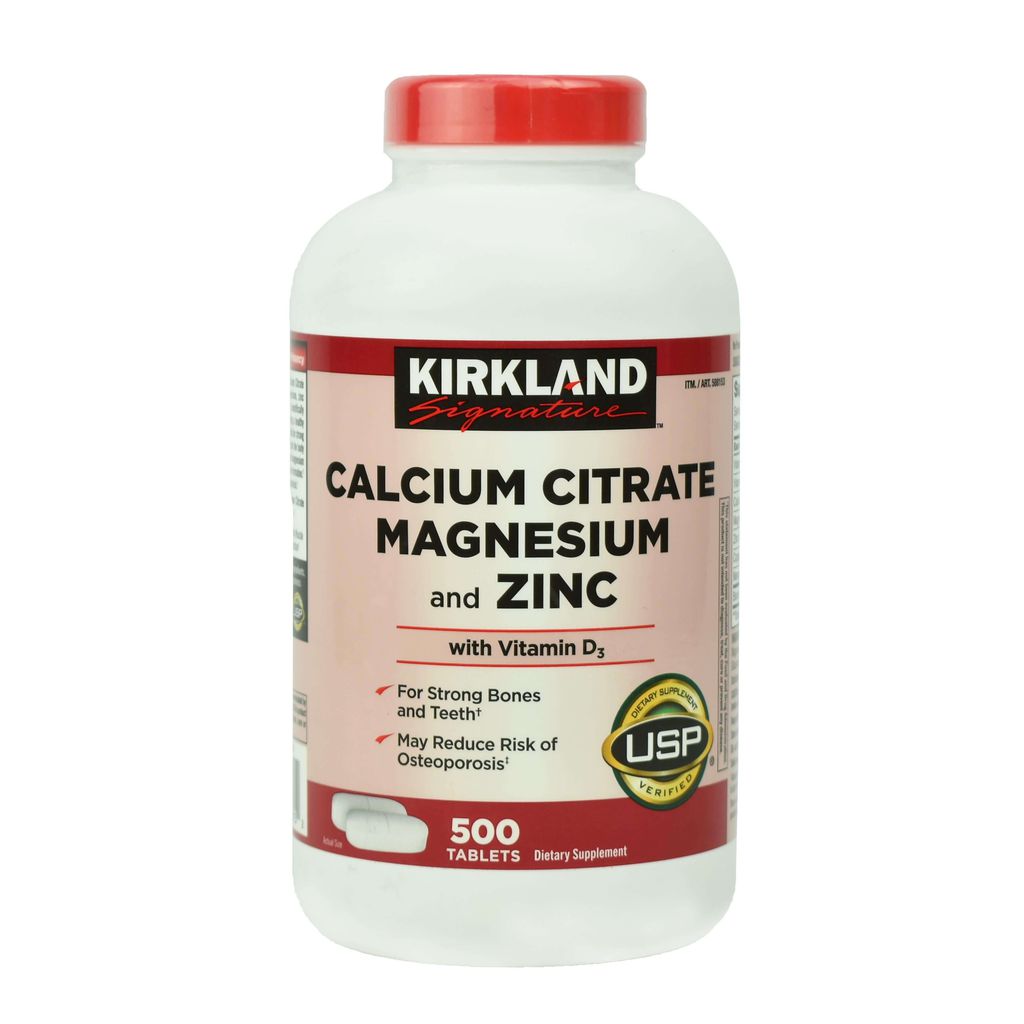 Canxicho người lớn Mỹ Kirkland Signature Calcium Citrate Magnesium And Zinc with Vitamin D3 phát triển hệ thống xương, phòng chống loãng xương - OZ Slim Store