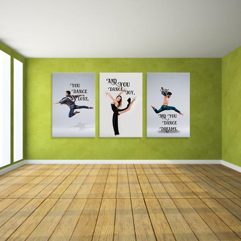 Bộ 2 tranh treo tường phòng tập nhảy”Dance is my life” | Tranh phòng thu W3483