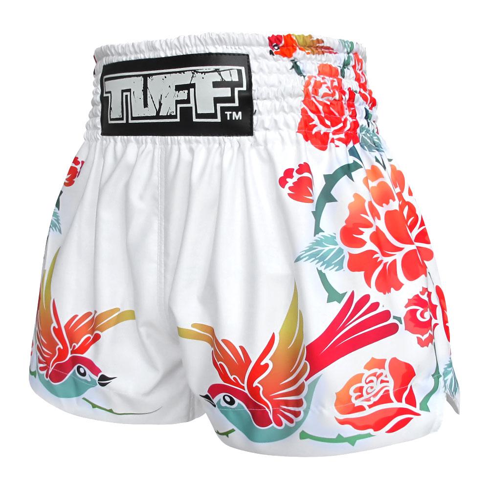 Quần TUFF Muay Thai White Birds And Roses Inspired