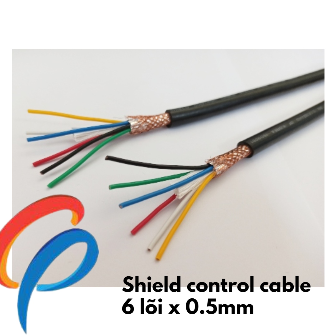 Cáp điều khiển 6 lõi x 0.5mm có lưới chống nhiễu điện áp 500 volt vỏ bọc pvc