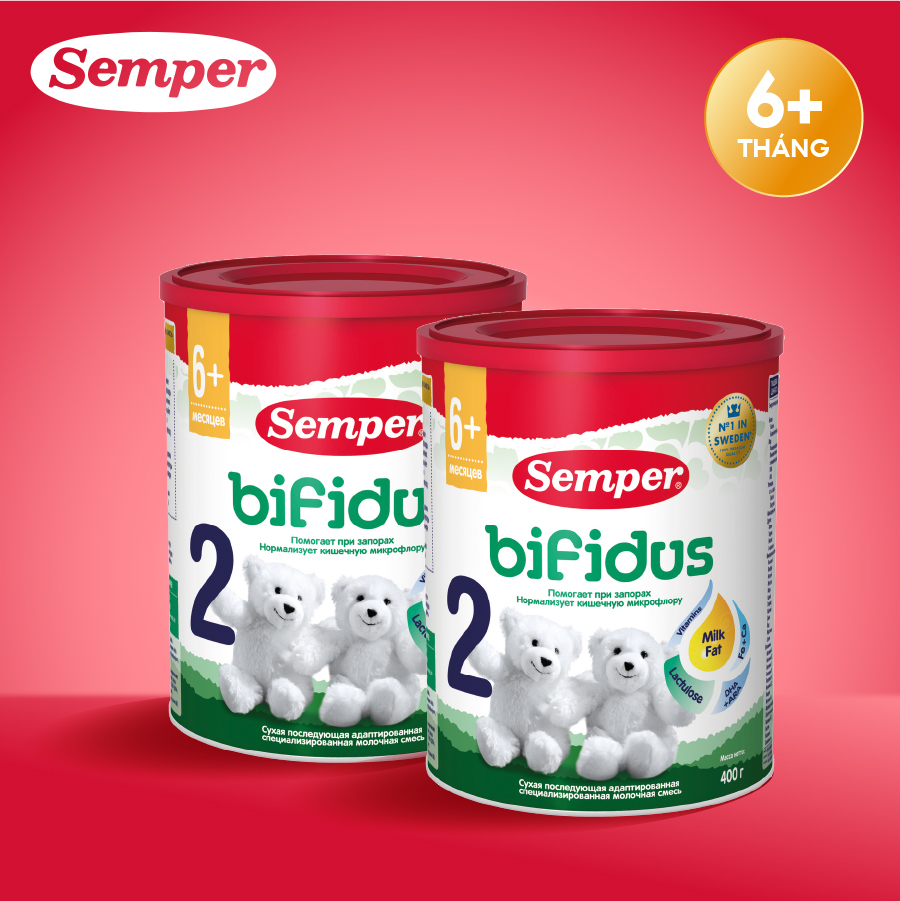 Combo 2 Sữa bột công thức Semper Bifidus số 2 400g/hộp