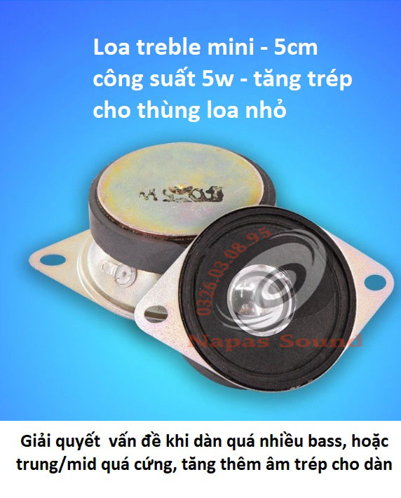 LOA TREBLE MINI 5W NÚM BẠC - TĂNG TRÉP CHO LOA VI TÍNH, DÀN MINI - LOA TRÉP 5CM