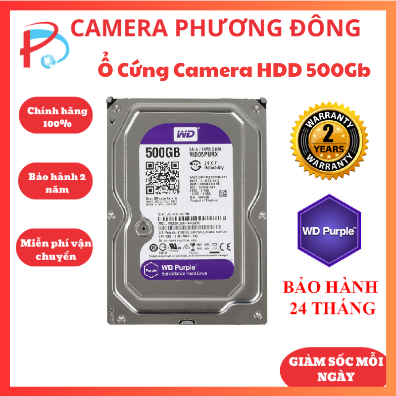 Ổ Cứng Camera HDD 500Gb WD Purple Surveilance - hàng nhập khẩu