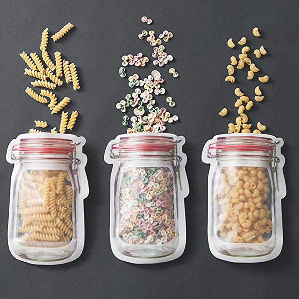 Jar Zipper Bags Reusable Snack Saver Bag Nuts Candy Cookies Bag Leakproof Food Sandwich Fridge Freezing Food Storage Bag